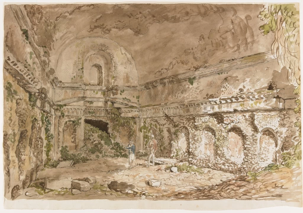 Interno di un edificio romano con visitatori - Minneapolis Institute of Arts